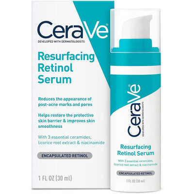 CeraVe Retinol Serum for Post-Acne Marks and Skin Texture | Pore Refining, Resurfacing, Brightening Facial Serum with Retinol | Fragrance Free & Non-Comedogenic| 30 mL - Brandat Outlet