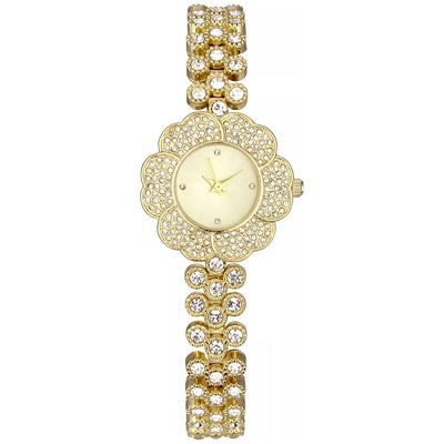 Charter Club-Charter Club Women's Crystal Flower Gold-Tone Bracelet Watch 35mm - Brandat Outlet