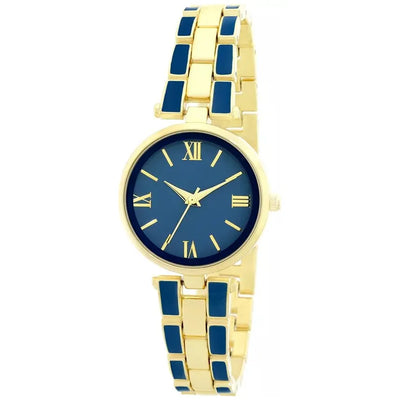 Charter Club-Charter Club Women's Gold-Tone & Blue Enamel Bracelet Watch 30mm - Brandat Outlet