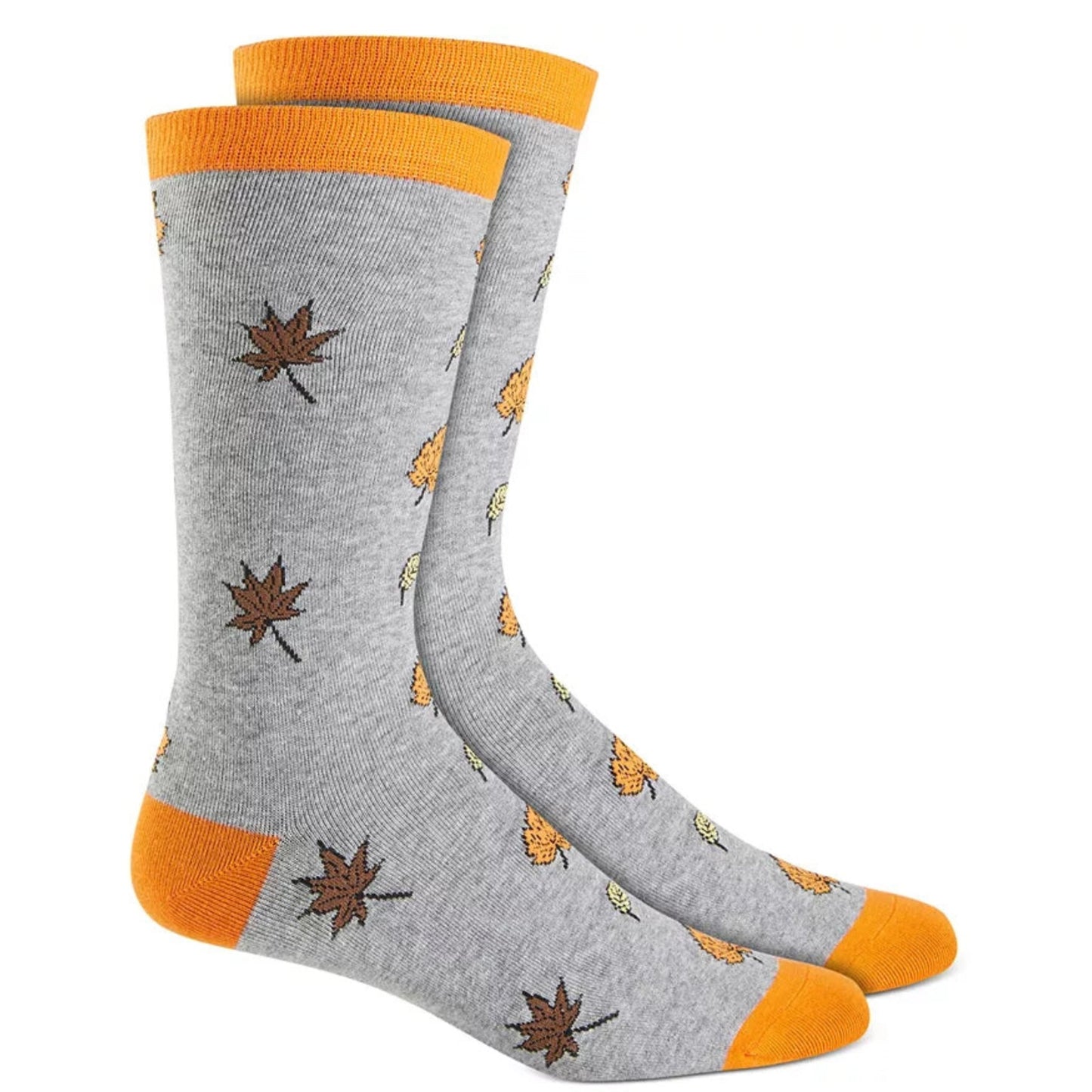 Club Room Mens Holiday Fall Leaves Crew Socks, Orange, Size: ONE SIZE