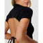 COTTON ON Women's Evie Open Back Short Sleeve Top, Black, Size: XS - Brandat Outlet