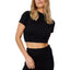 COTTON ON Women's Evie Open Back Short Sleeve Top, Black, Size: XS - Brandat Outlet