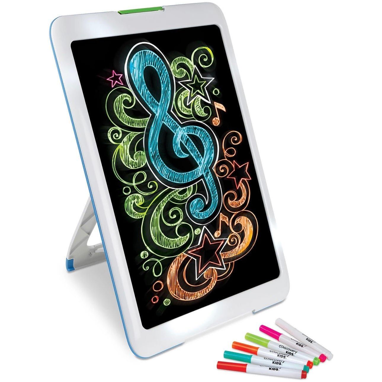 Discovery Kids Neon Glow Drawing Easel- STEM - Brandat Outlet