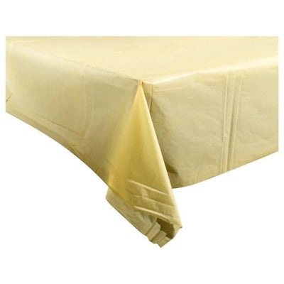 Disposable Yellow Plastic Table Covers (1.37mx2.74m) (48pcs/Pack) - Brandat Outlet