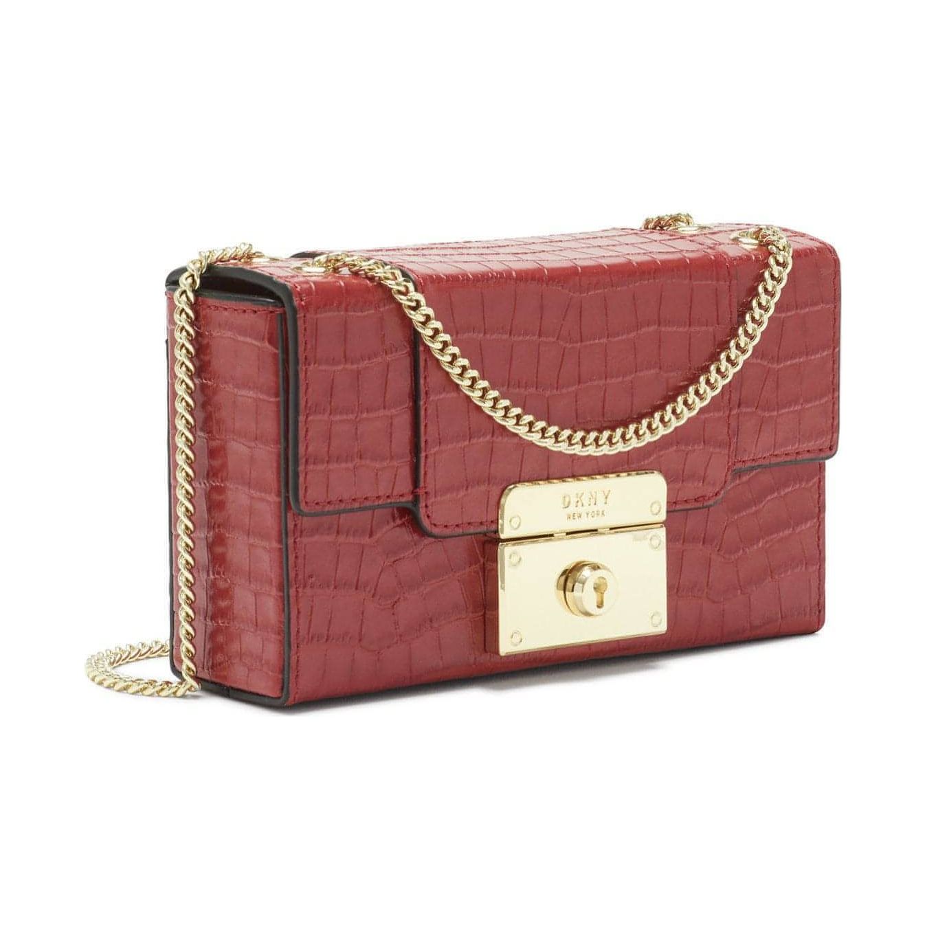 dkny lilian handbag for women mini box crossbody bright red 348694