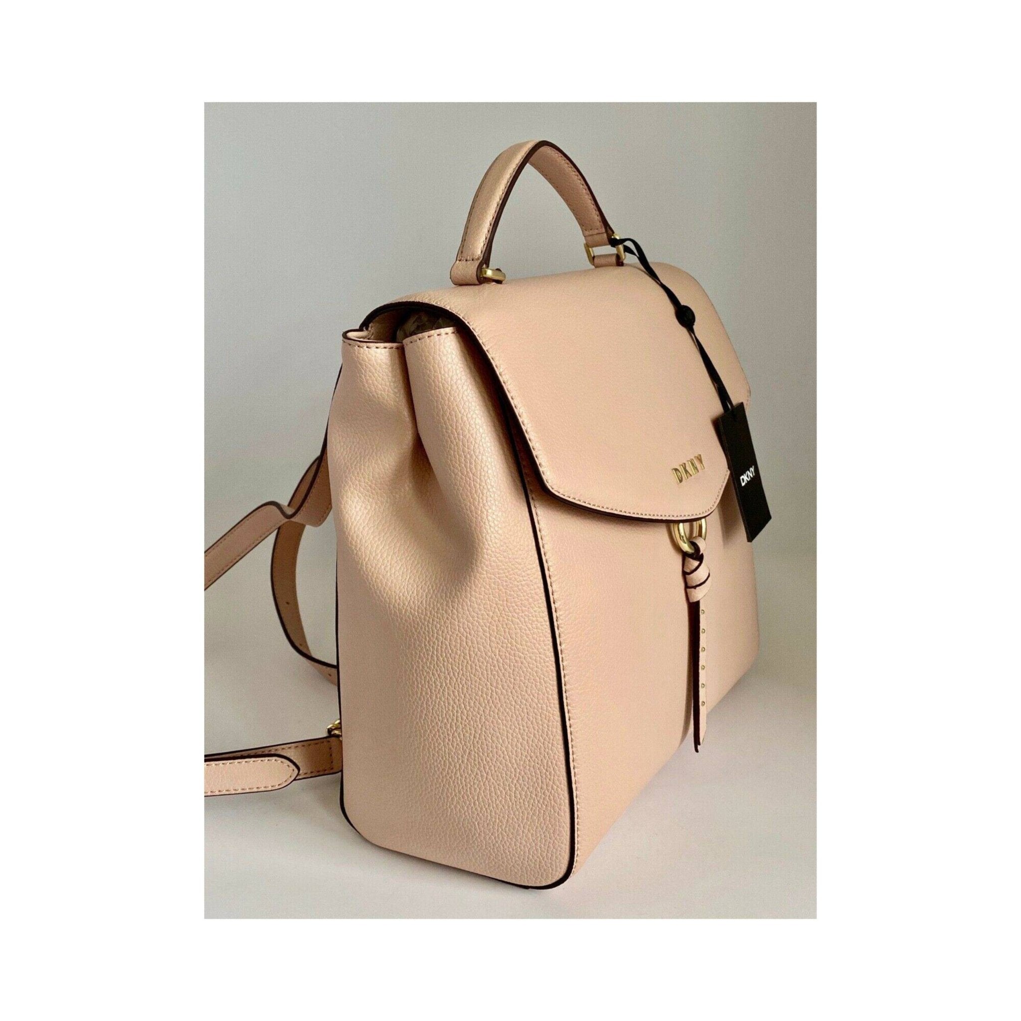 DKNY Lola Leather Backpack Sand Color Brandat Outlet