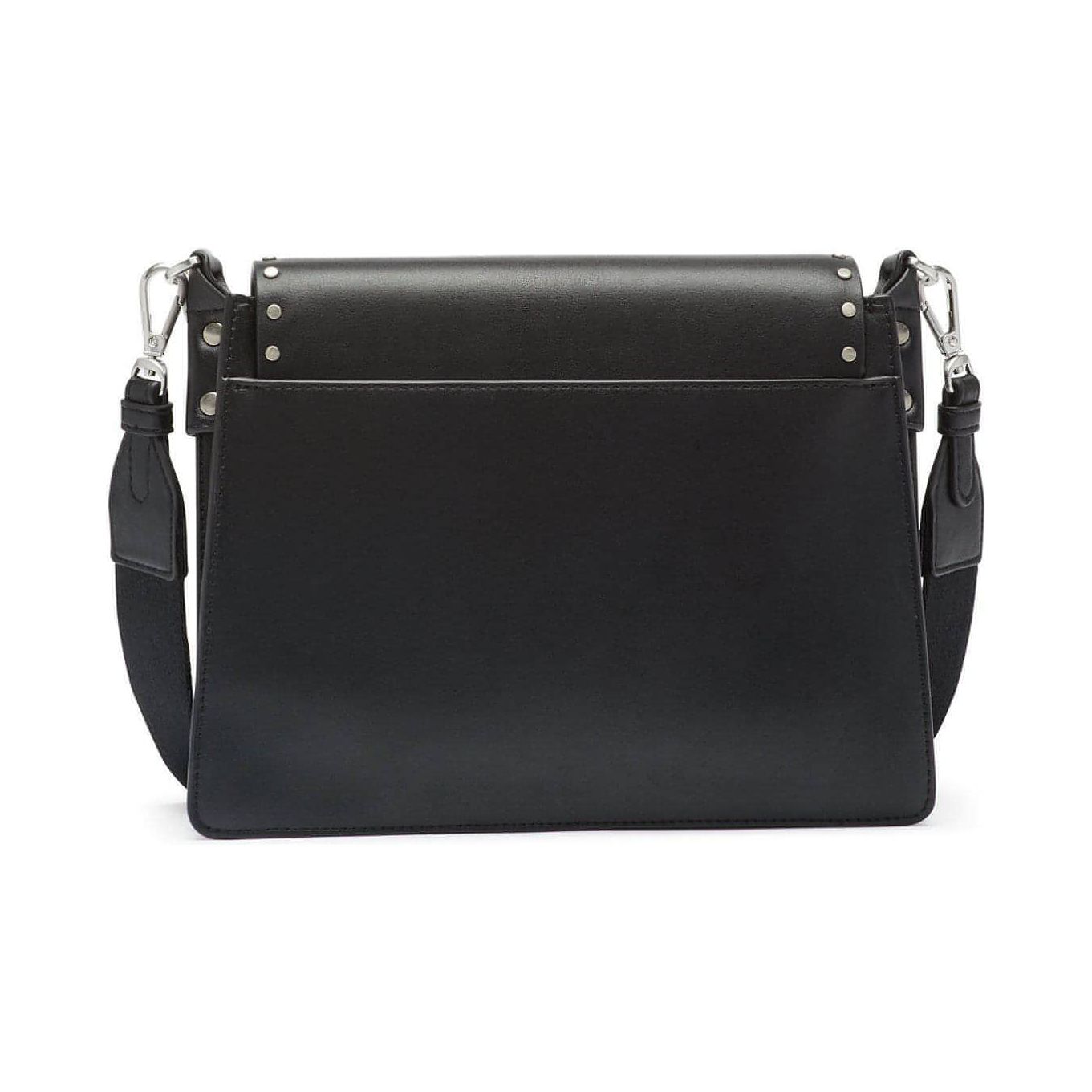 DKNY Pauline Flap Genuine Leather Crossbody (Black/Silver) – Brandat Outlet