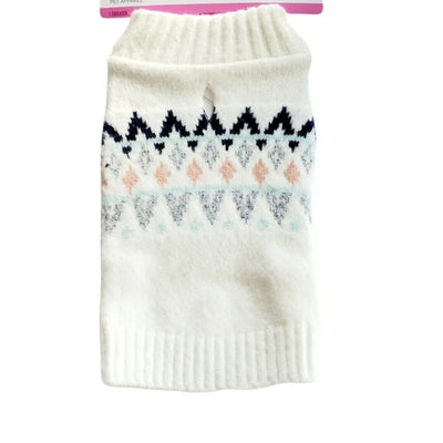 Dog and Cat Sweater - White Feather - XS - Boots & Barkley