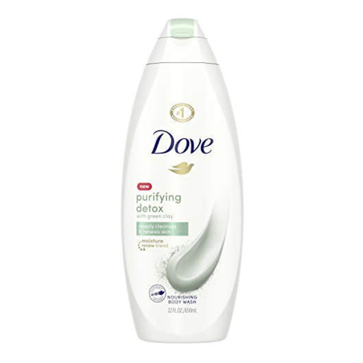 Dove Beauty Purifying Detox Green Clay Body Wash - (650mL)