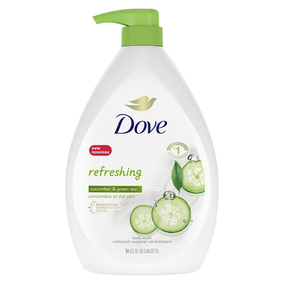 Dove Sulfate Free Body Wash with Pump Cucumber and Green Tea, 34 oz