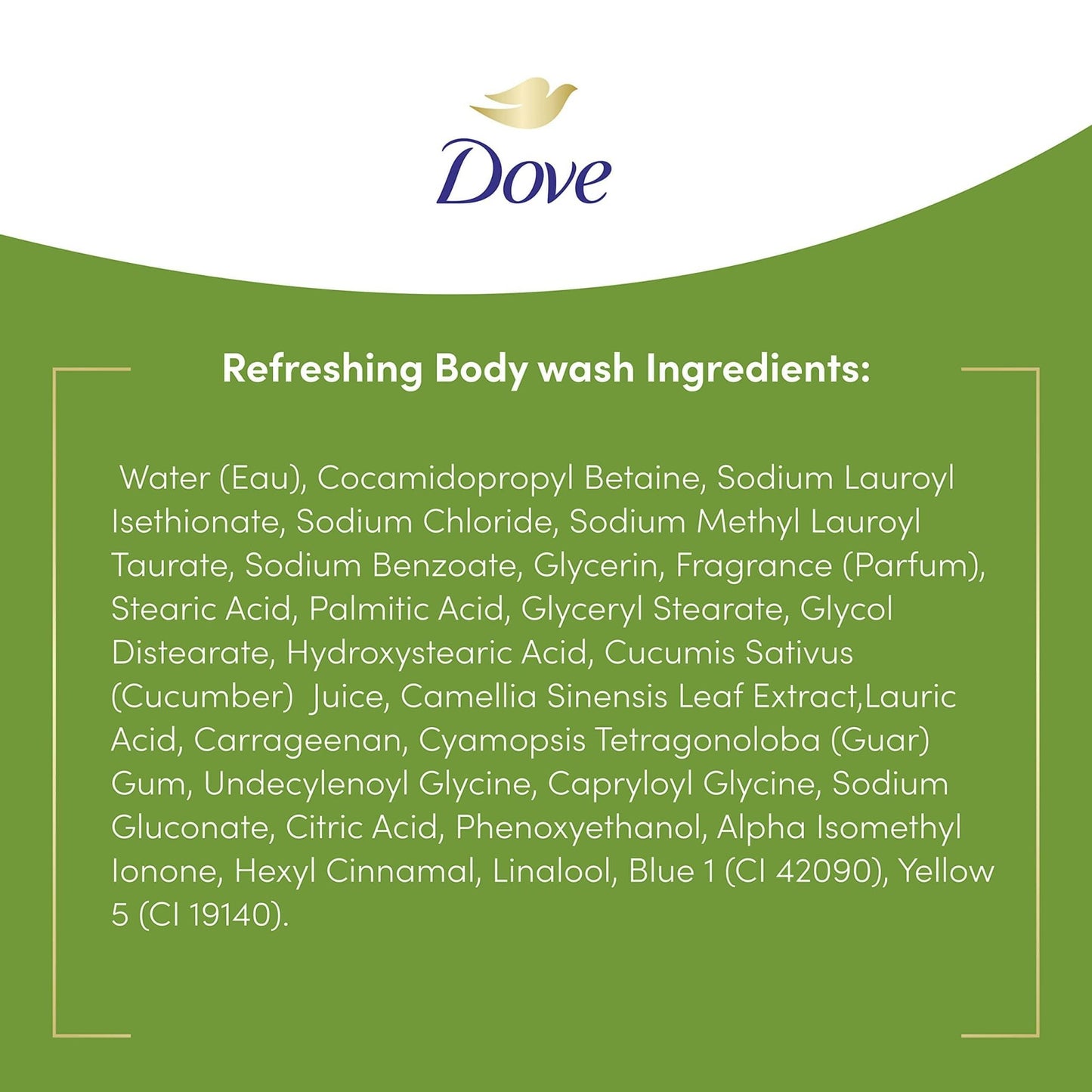 Dove Sulfate Free Body Wash with Pump Cucumber and Green Tea, 34 oz