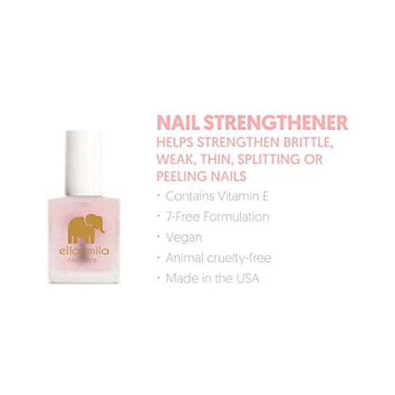 ella+mila "First Aid Kiss" Nail Strengthener - Nail Care Solution & Growth Treatment for Thin, Brittle & Damaged Nails - Nail Hardener with Vitamin E (0.45 fl oz)