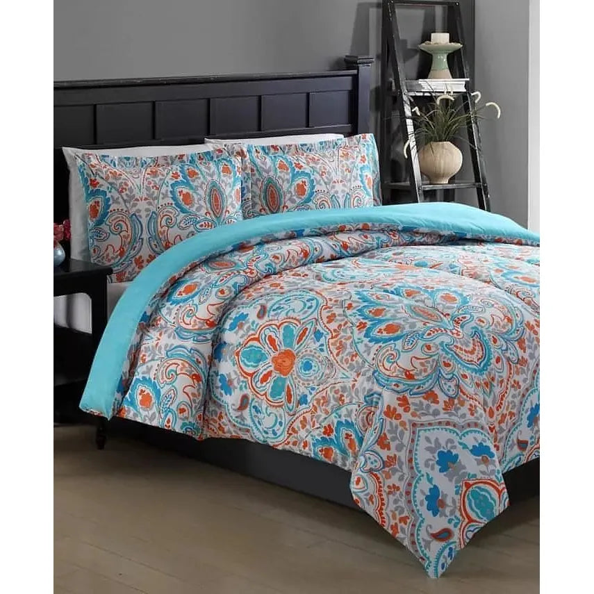 Ellison First Asia Julissa Reversible 2-Piece Twin Comforter Set (Multicolor) - Brandat Outlet