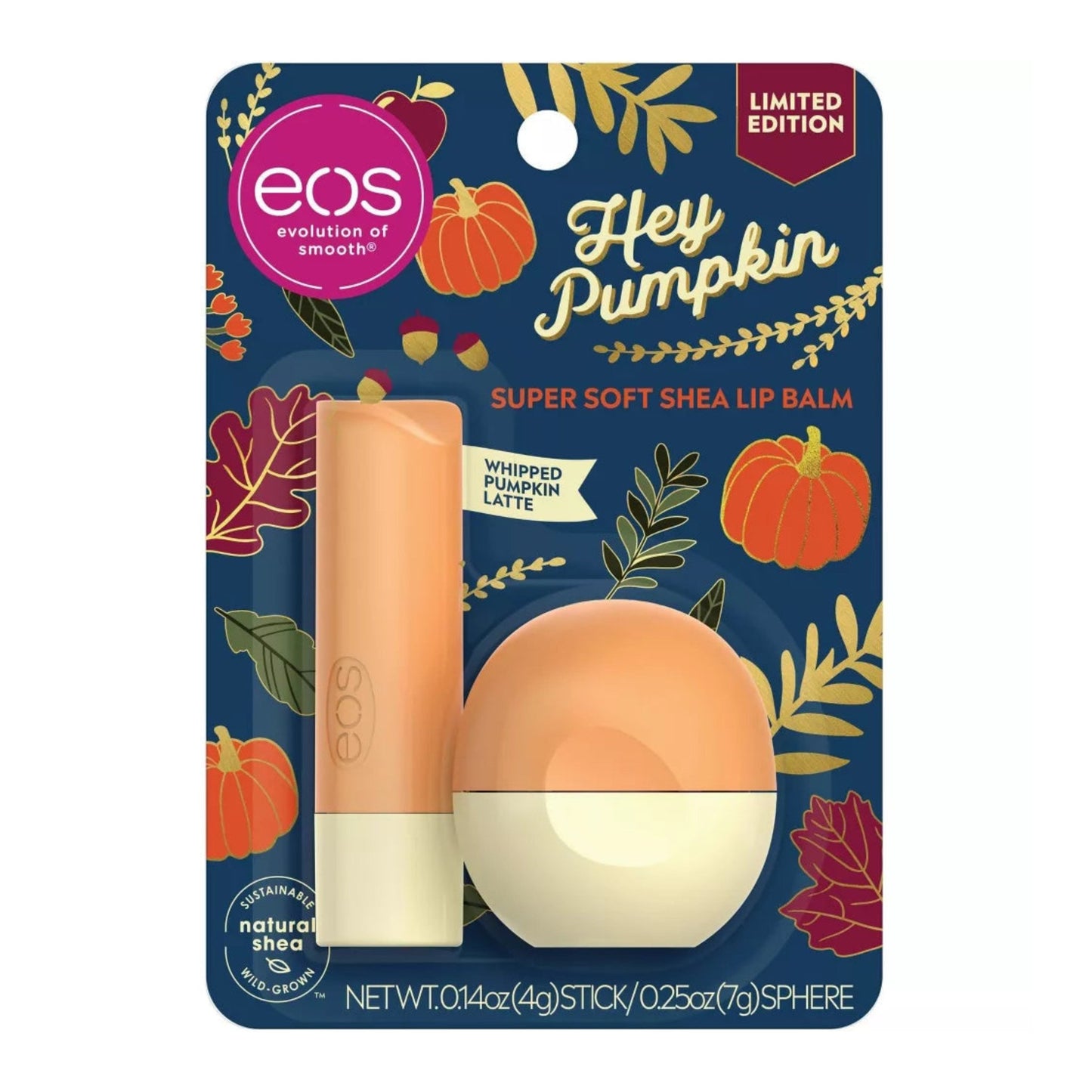 eos Whipped Pumpkin Latte Lip Balm Stick & Sphere - 2pk