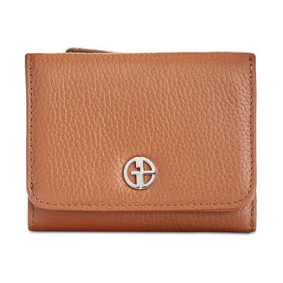 Giani Bernini Softy Leather Trifold Wallet (Light Brown) - Brandat Outlet, Women's Handbags Outlet ,Handbags Online Outlet | Brands Outlet | Brandat Outlet | Designer Handbags Online |