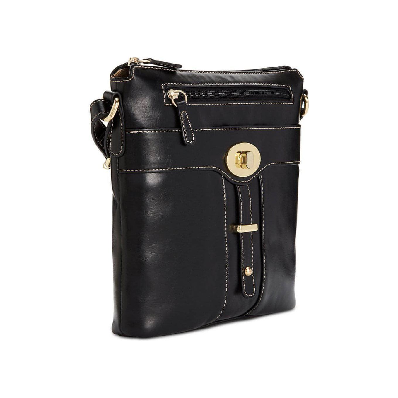 Giani Bernini Turn-Lock Glazed Crossbody (Black) - Brandat Outlet, Women's Handbags Outlet ,Handbags Online Outlet | Brands Outlet | Brandat Outlet | Designer Handbags Online |