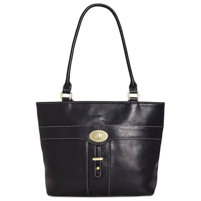 Giani Bernini Turn-Lock Glazed Tote (Black) - Brandat Outlet, Women's Handbags Outlet ,Handbags Online Outlet | Brands Outlet | Brandat Outlet | Designer Handbags Online |