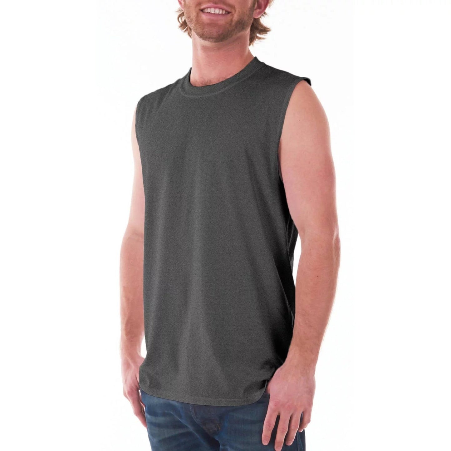 Gildan Ultra Cotton Men's Classic Sleeveless T-shirt (Dark Heather)