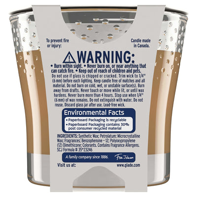 Glade Candle Jar, Air Freshener, Cashmere Woods, 3.4 Oz