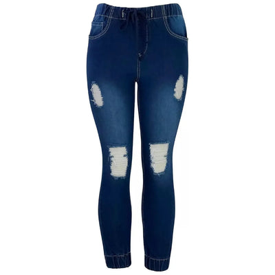 Gogo Jeans Juniors Ripped Jogger Jean , Blue, Size: 5 - Brandat Outlet