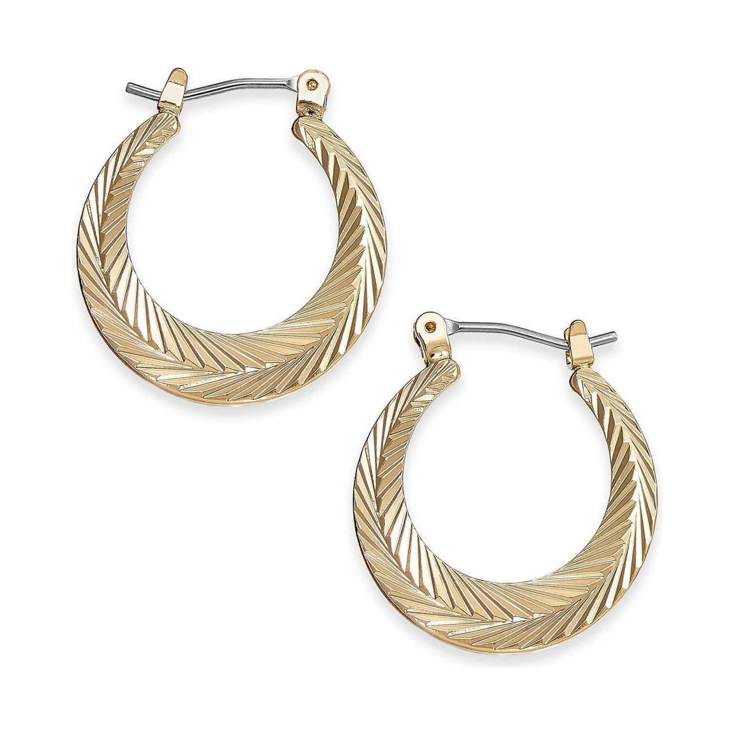 Gold-Tone Textured Hoop Earrings - Brandat Outlet, Women's Handbags Outlet ,Handbags Online Outlet | Brands Outlet | Brandat Outlet | Designer Handbags Online |