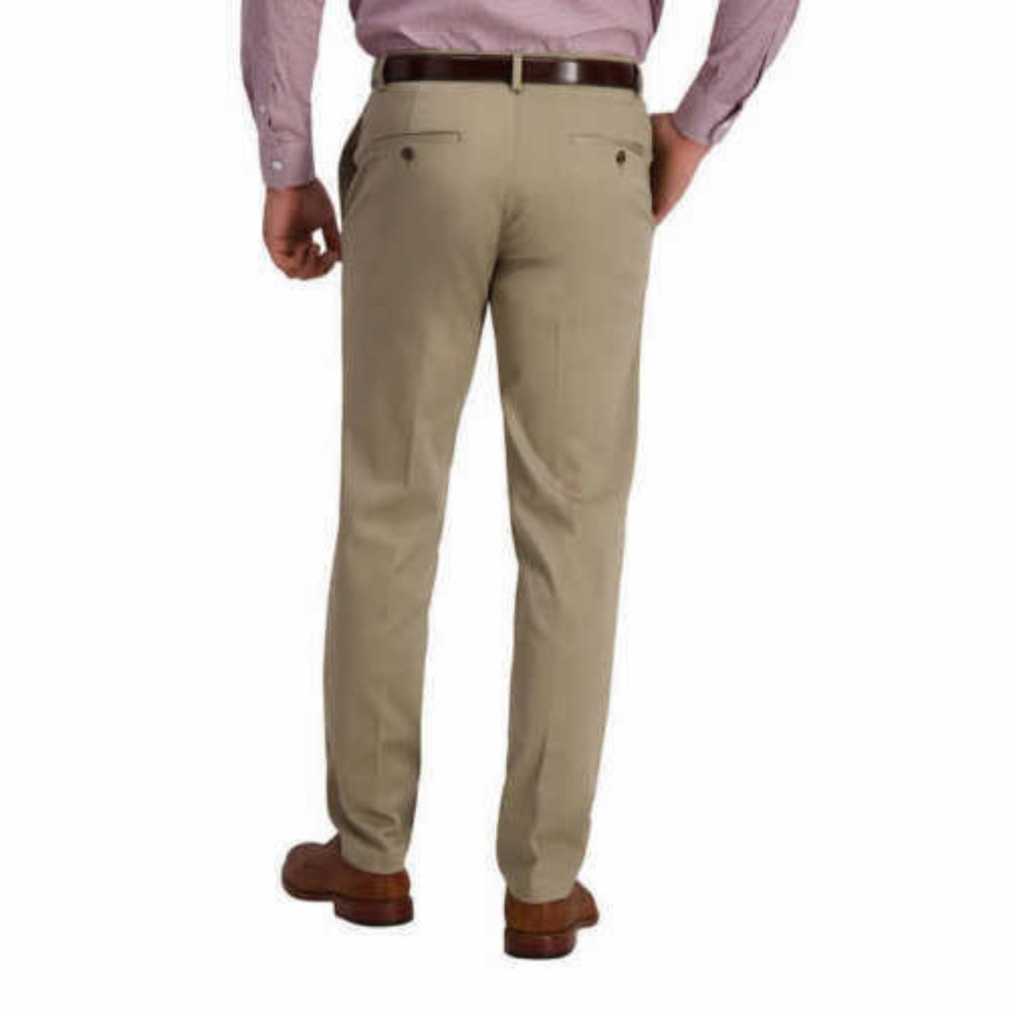Haggar Men's Premium Non Iron Flat Twill Pants (Khaki)