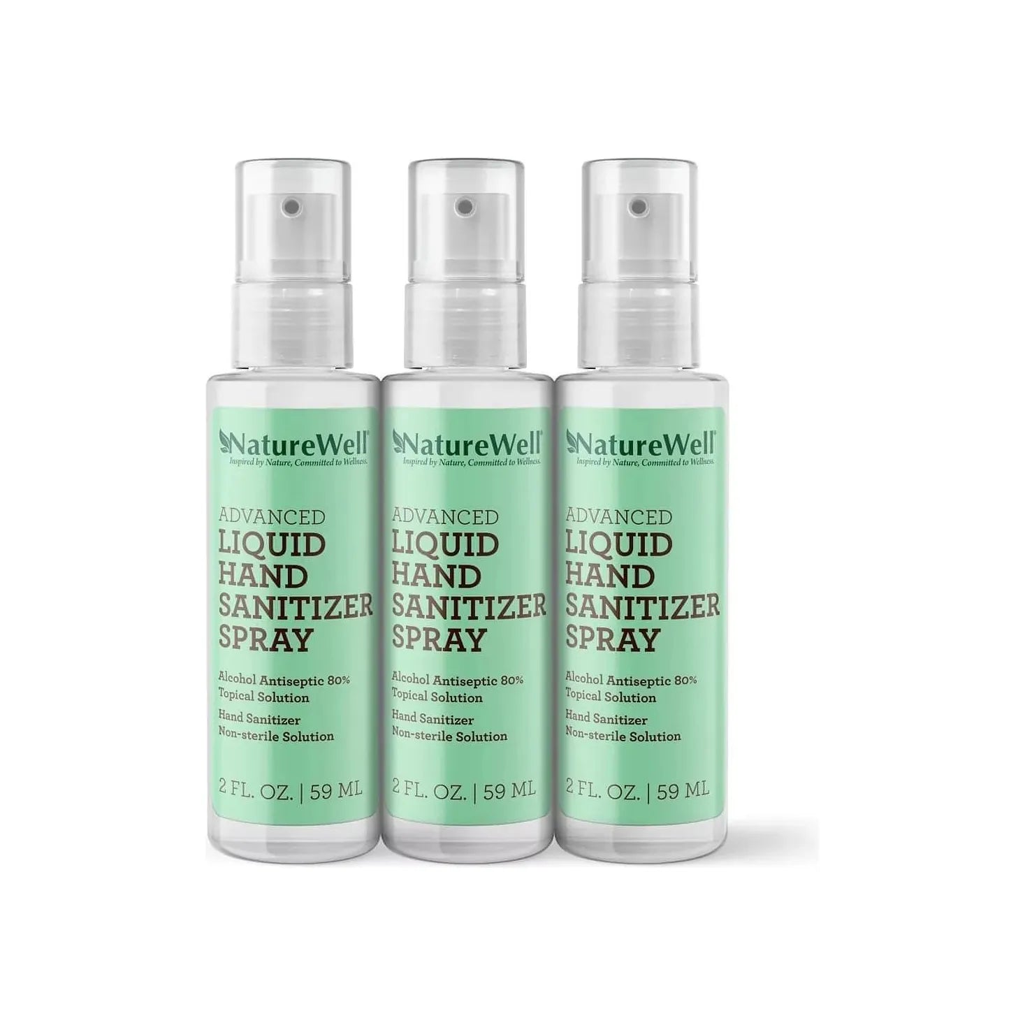  Hand Sanitizer Spray Set of 3 - NatureWell Advanced Liquid (59mL each)