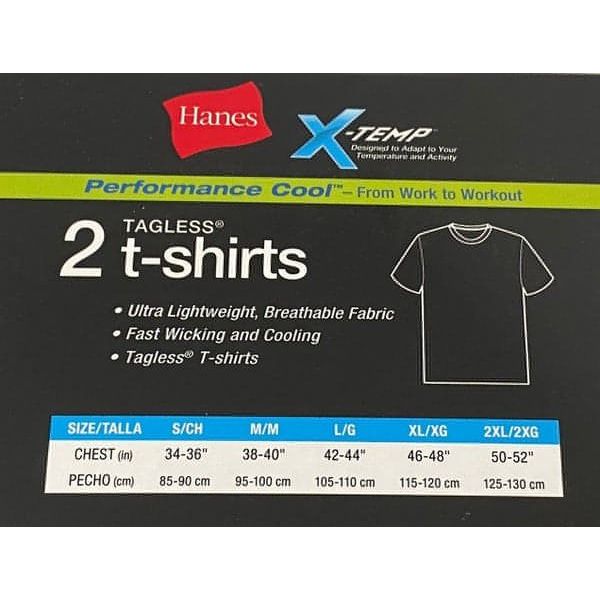 Hanes Men's X-Temp Performance Cool Crew T-Shirts, 2 Pack (Large) - Brandat Outlet