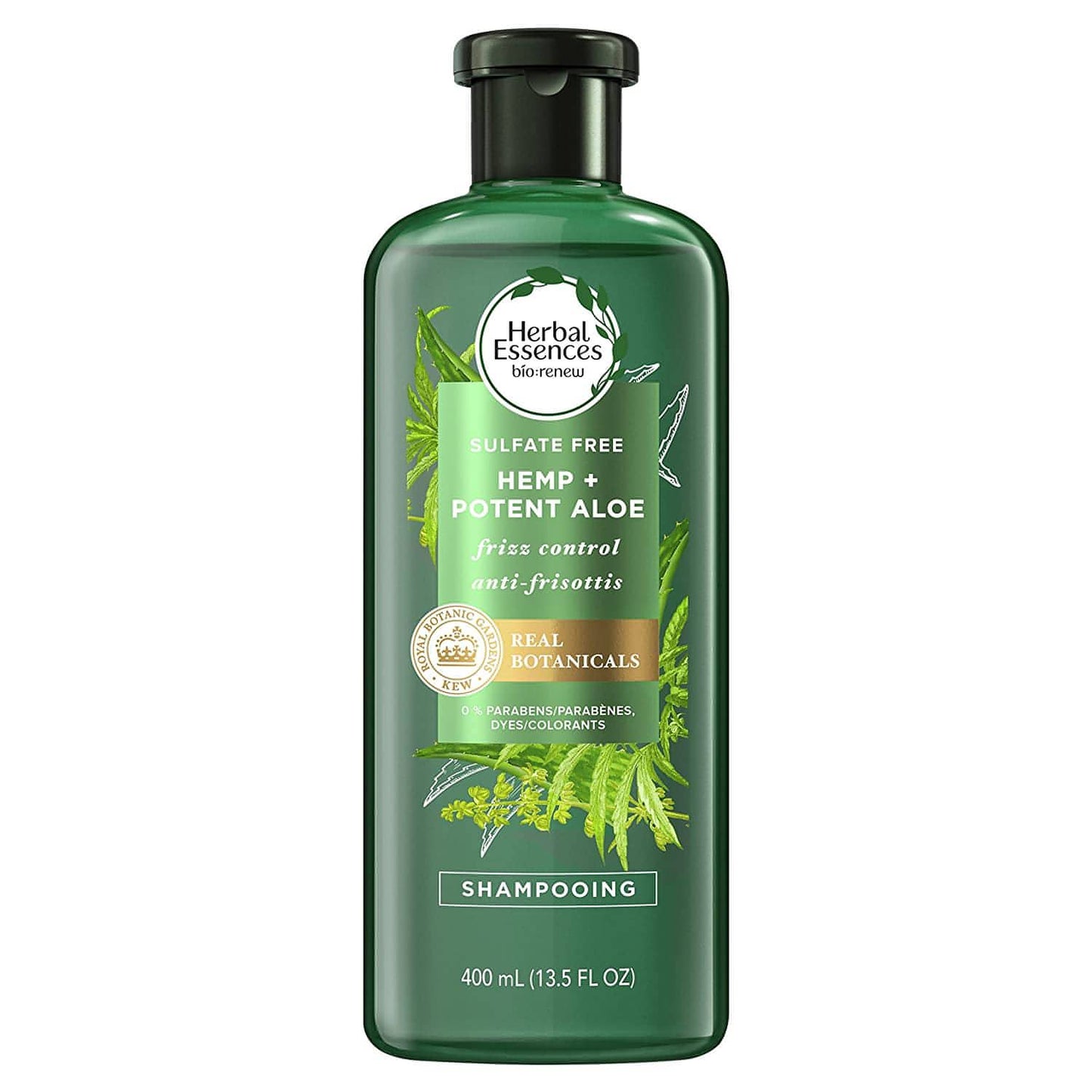 Herbal Essences Bio: Renew Hemp + Potent Aloe Sulfate Free Shampoo Frizz Control 13.5 Fl oz,