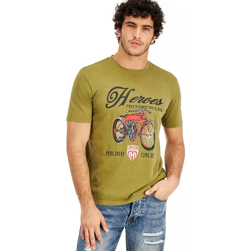 Heroes Motors Mens Classic Malibu T-Shirt, Green
