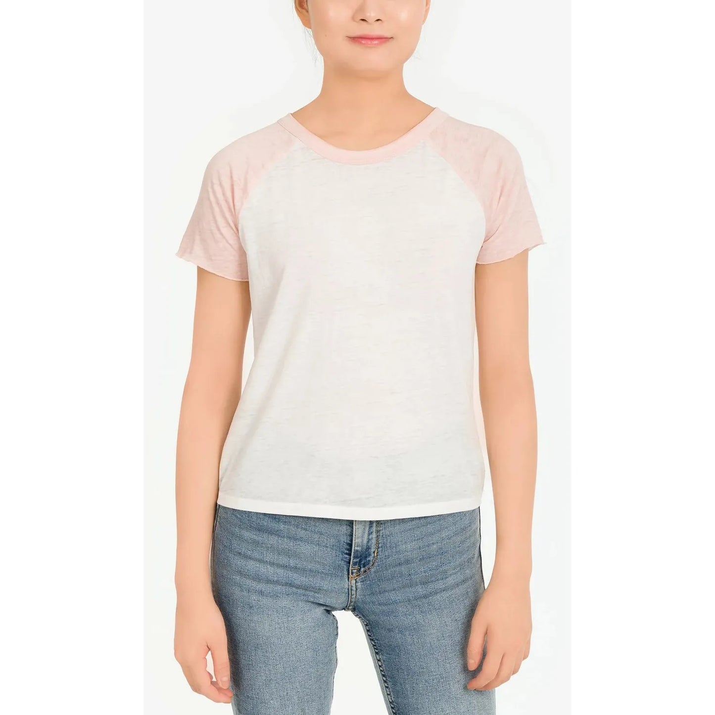 Hippie Rose Juniors Burnout Baseball T-Shirt, Pink, Size: XL