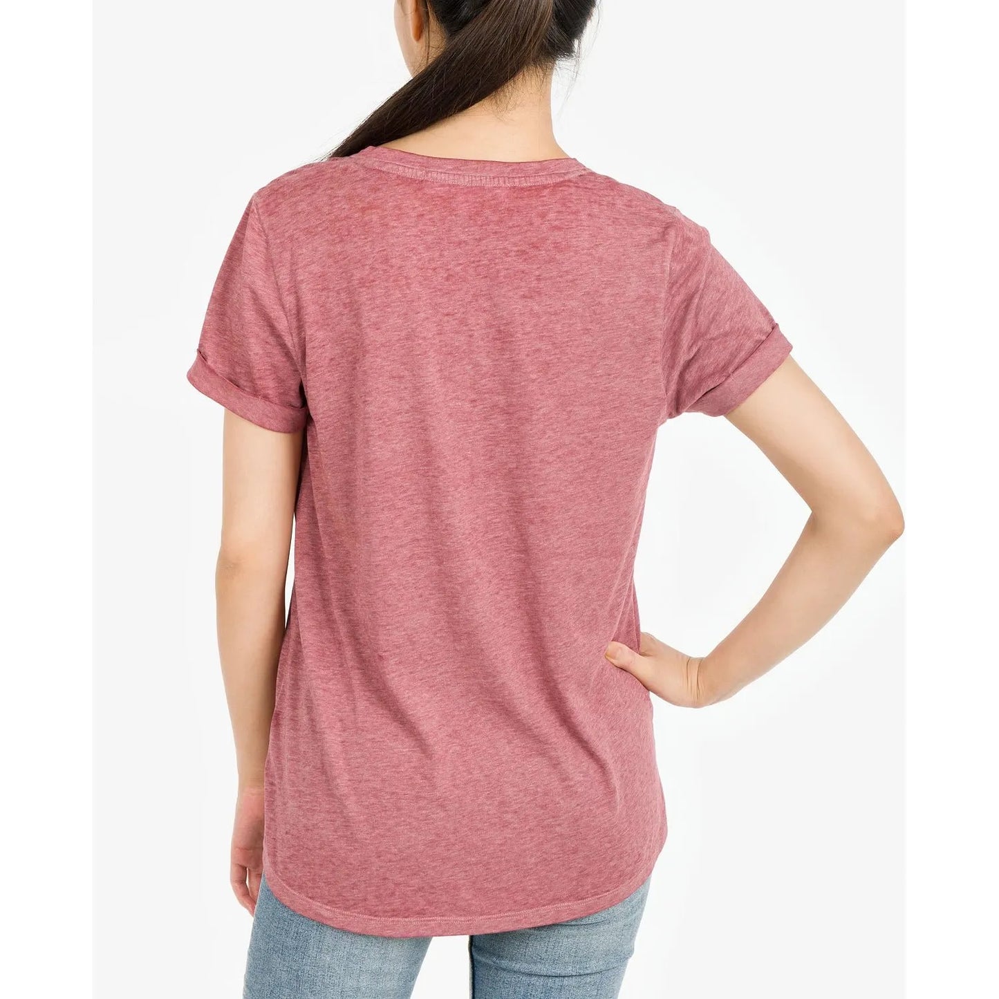 Hippie Rose Juniors Burnout V-Neck Top , Pink, Size: S