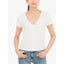 Hippie Rose Juniors Snap-Front Henley Top , Ivory/Cream, Size: L