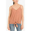 Hippie Rose Juniors' Tie-Front Waffle-Knit Tank Top - Spring Copper (Size X-Large) - Brandat Outlet