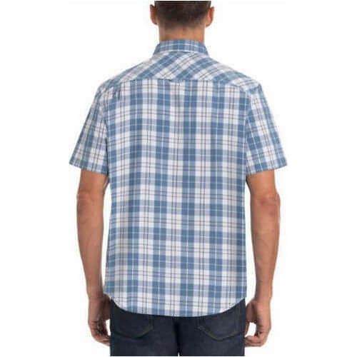 Hurley Men's Short Sleeve Woven Shirt , Blue Plaid