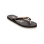Hurley Women's Flip Flops Cute Casual Summer Thongs Comfort Slip-On Sandal Beach Wear, Black/Shimmer, 7