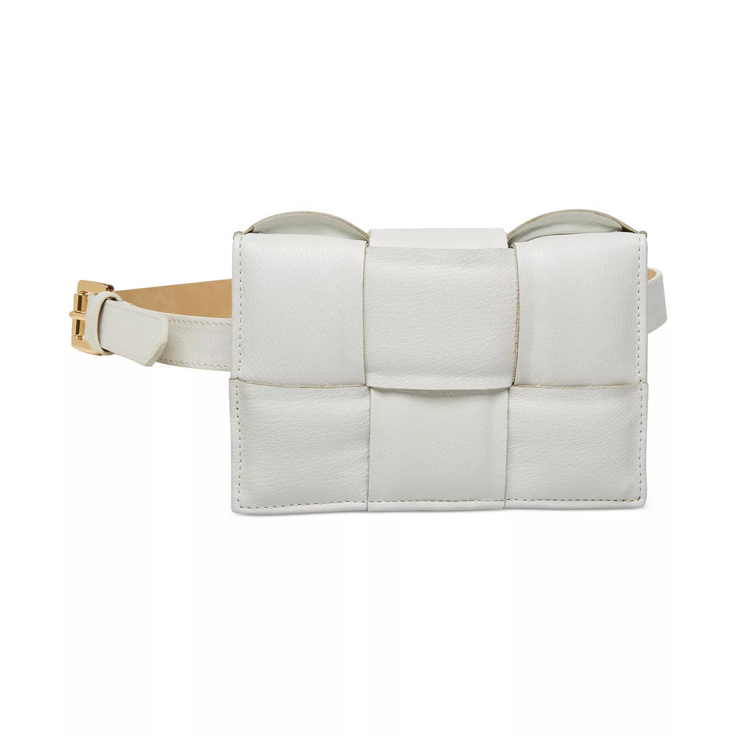 Steve Madden Womens Oversized Woven Belt Bag , White, Size: S