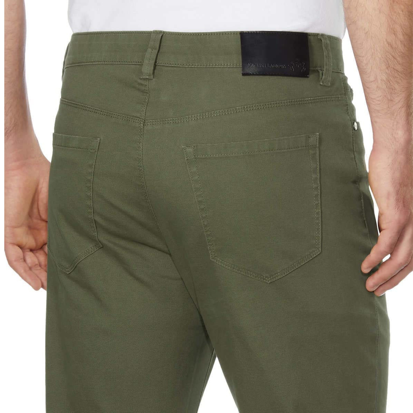 Men's Pants- English Laundry Men's Slimmer Straight Leg 5-Pocket (Green)