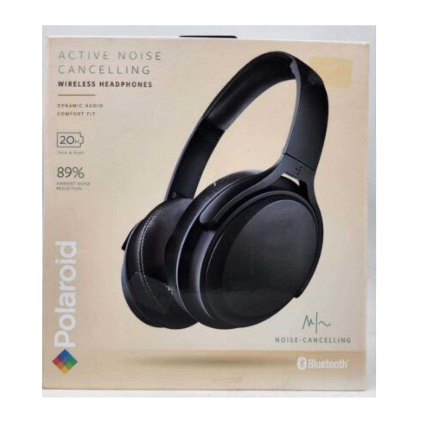 Polaroid Active Noise Cancelling Bluetooth Comfort Fit Wireless Headphones Black