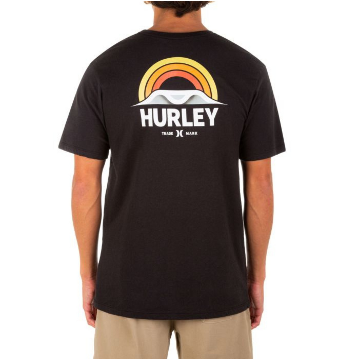 Hurley Mens Everyday Washed a Frame Short Sleeve T-shirt, Black, Size: 2XL