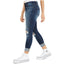 Indigo Rein Juniors' Ripped Roll-Cuff Skinny Jeans - Dark Blue - Brandat Outlet