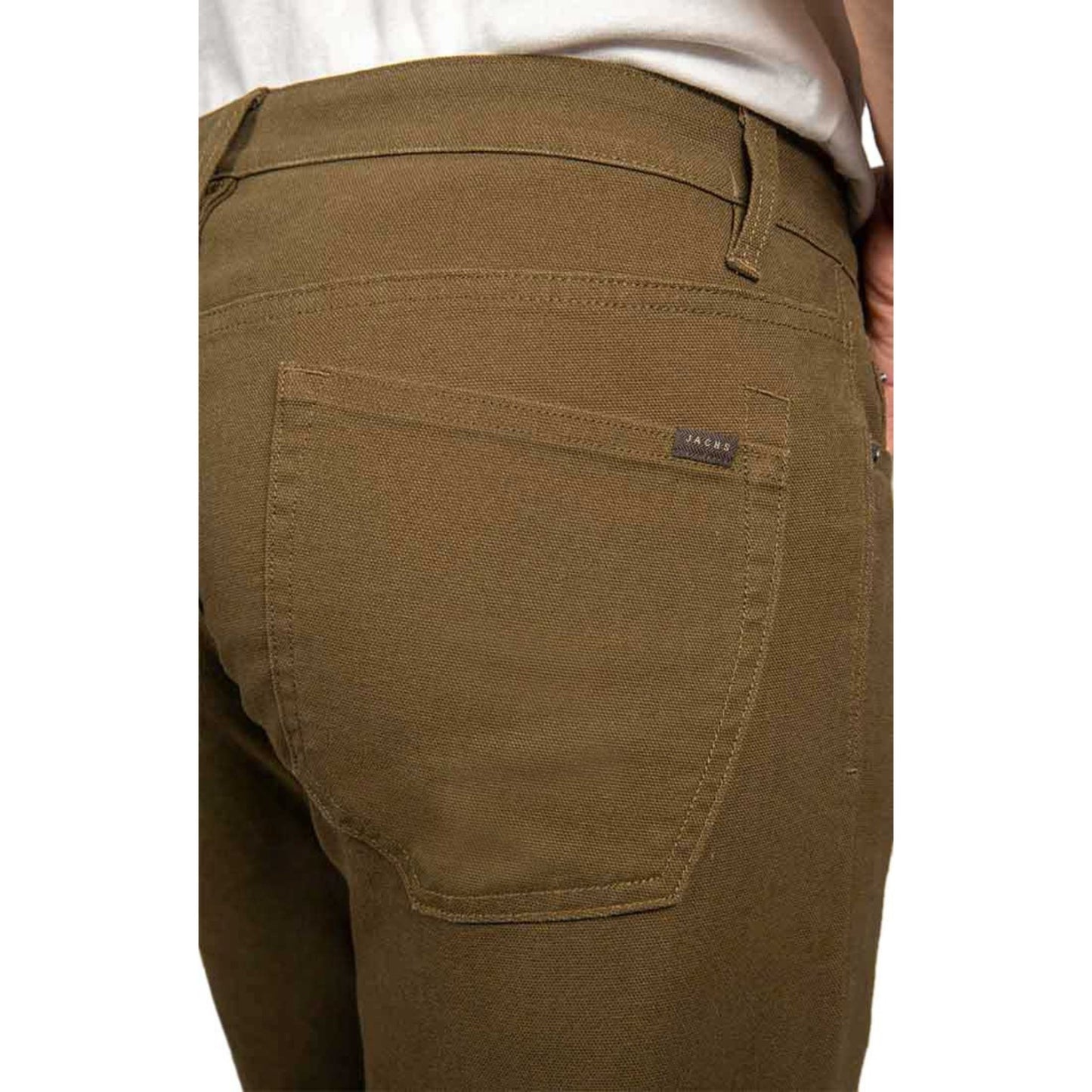 JACHS NEW YORK BROWN STRAIGHT FIT STRETCH CANVAS PANT 32X32