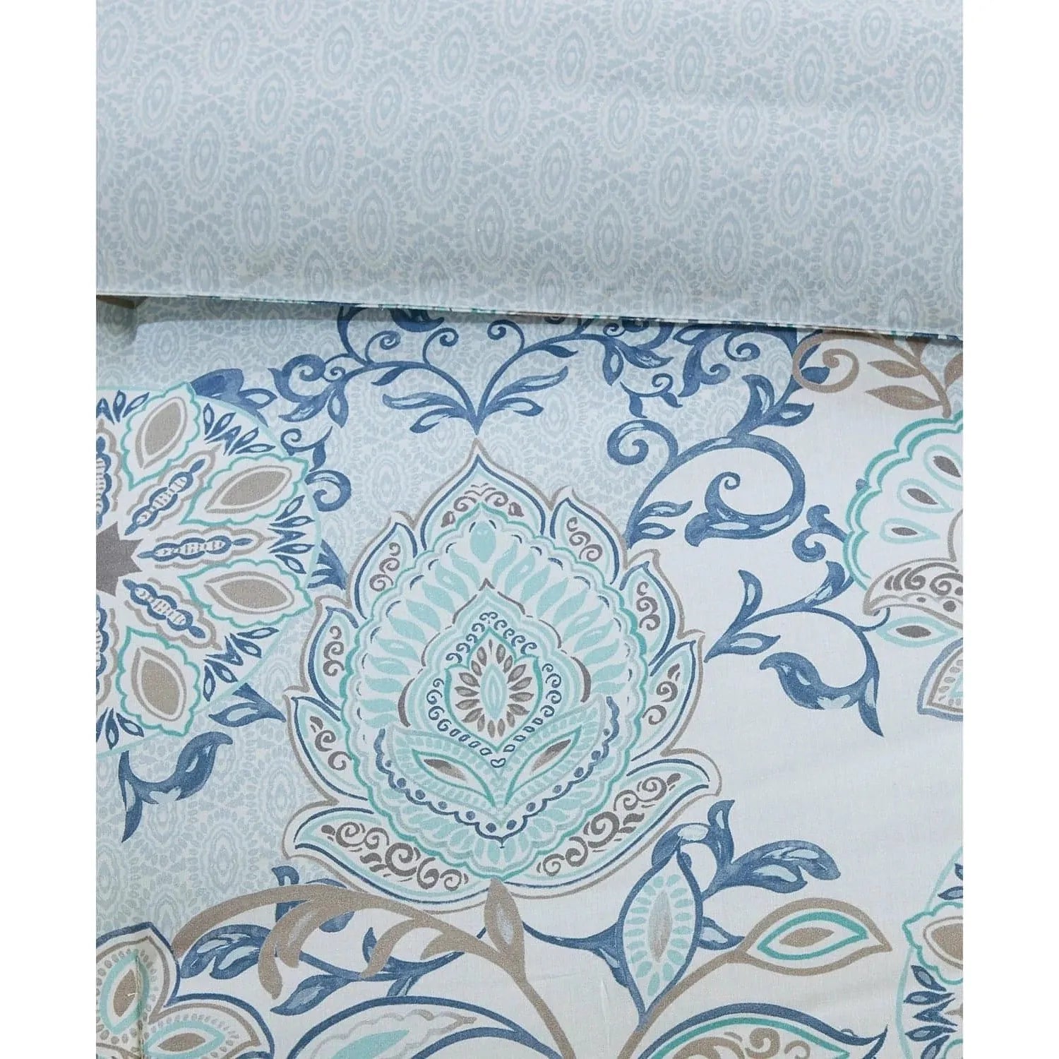 JLA Home Madison Park Isla King 8 Piece Cotton Printed Reversible Comforter Set (Blue) - Brandat Outlet