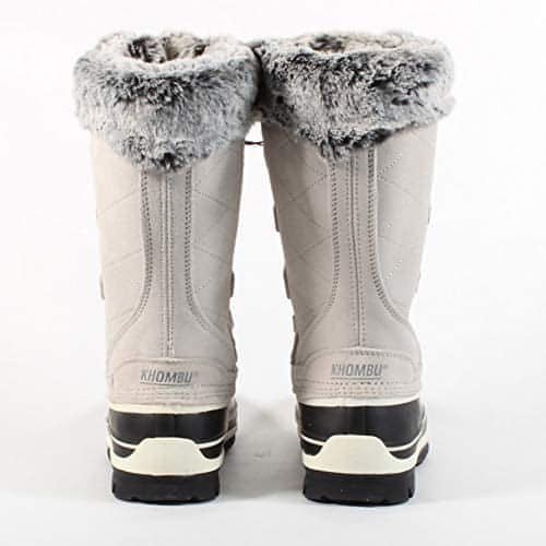 Khombu Womens Emily Gray Suede Leather Faux Fur Snow Boot Waterproof Size 9
