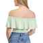 Kit & Sky Off-The-Shoulder Ruffle Bodysuit, Green, Size: S