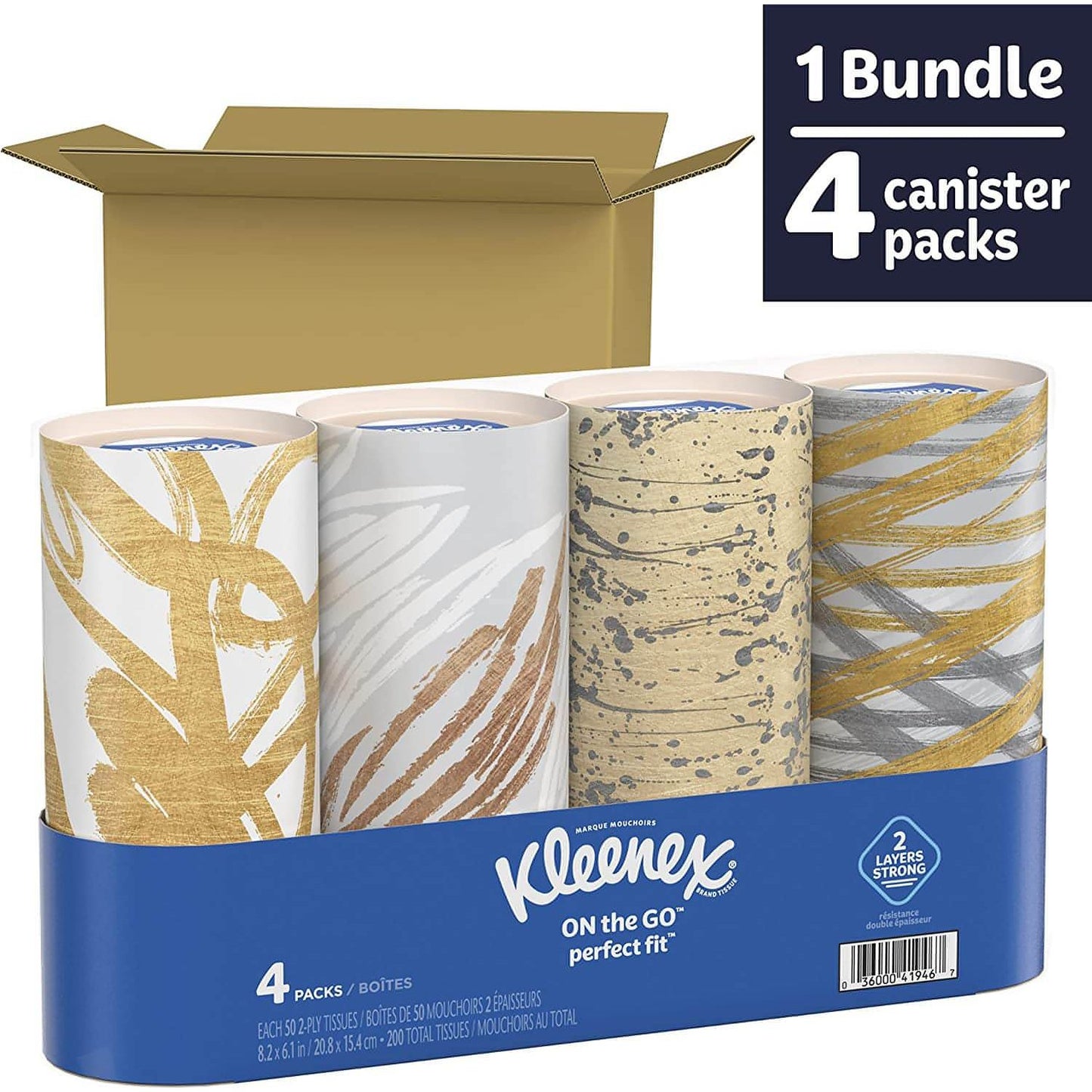 Kleenex Perfect Fit Facial Tissues, Car Tissues, 50 Tissues per Canister - Brandat Outlet