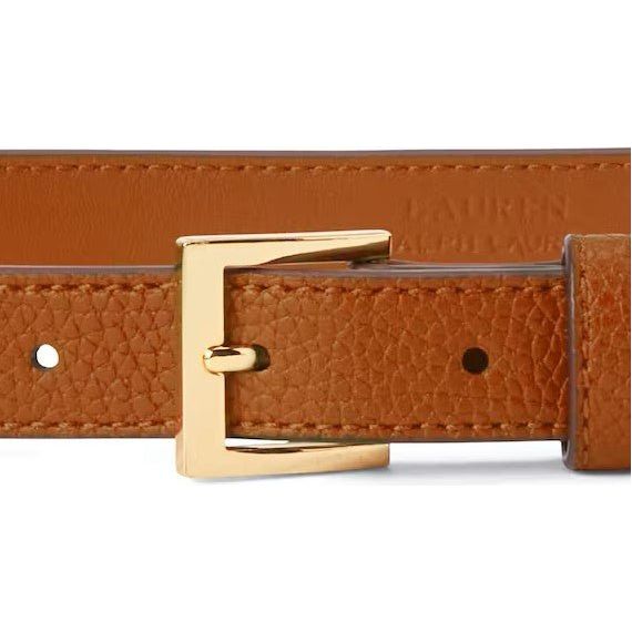 Lauren ralph lauren discount logo-tip pebbled leather belt