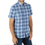 Lee Men's Short Sleeve Button Down Stretch Woven Shirt, Blue