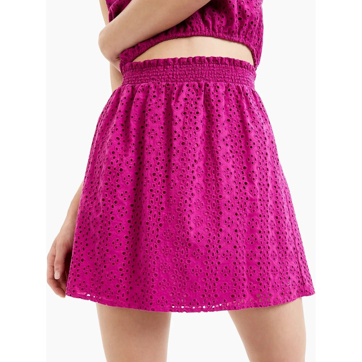 LEYDEN Eyelet Mini Skirt, Pink