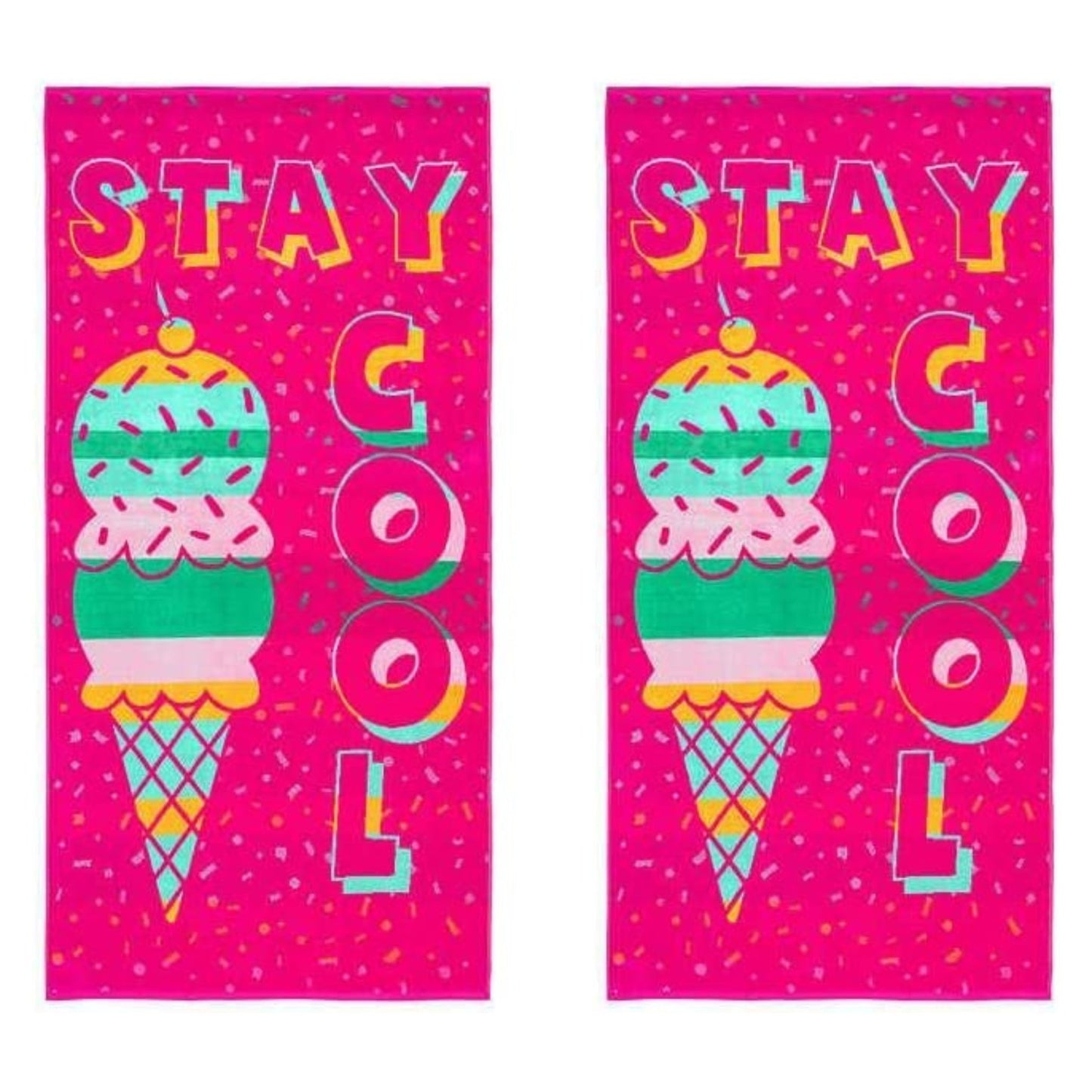 Loft Beach Towels (Pack of 2 )100% Cotton Oeko-TEX 76cm X 152cm (Stay Cool)